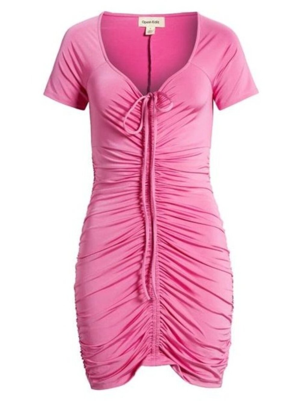 OPEN EDIT Ruched T-shirt Dress In Pink Rosebud